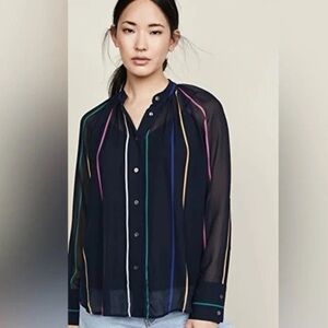 Derek Lam Striped Button Down Top